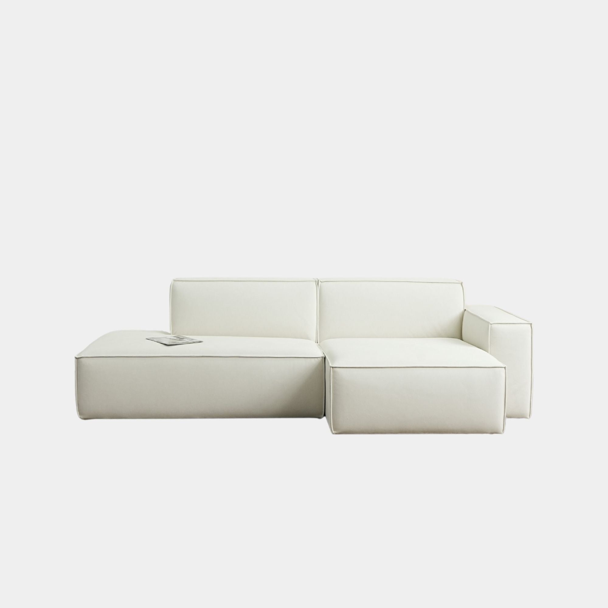 cubix fabric l-shaped sectional sofa right chaise white
