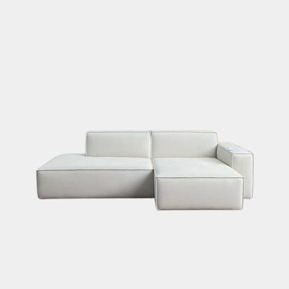 cubix fabric l-shaped sectional sofa right chaise white