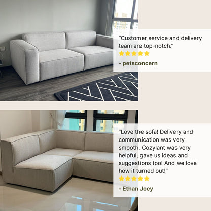Good reviews for Cubix fabric sofa