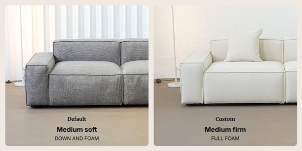 seat cushion comparison photo for Cubix Fabric Sofa