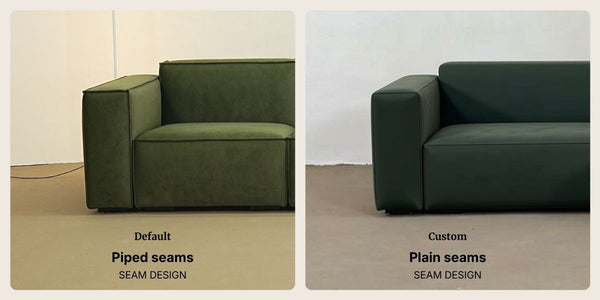 seam design comparison photo for Cubix Fabric Sofa