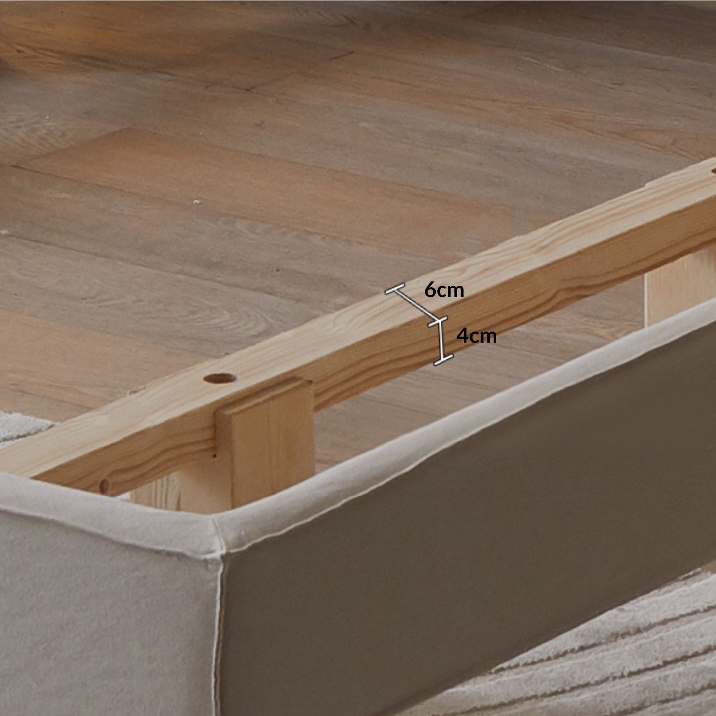 Cubix white fabric bed frame