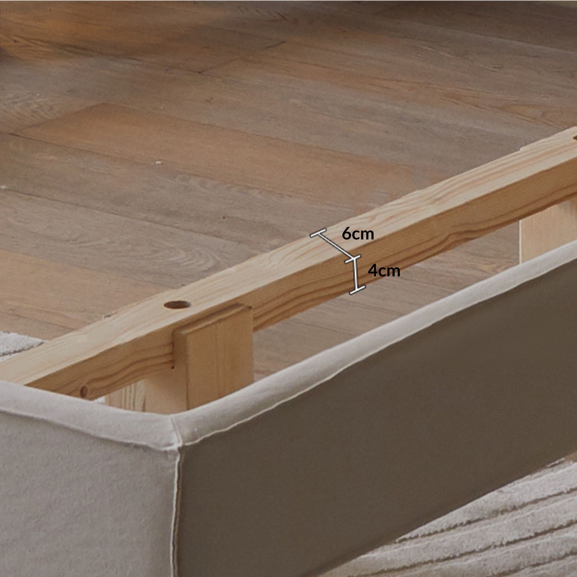 Cubix white fabric bed frame