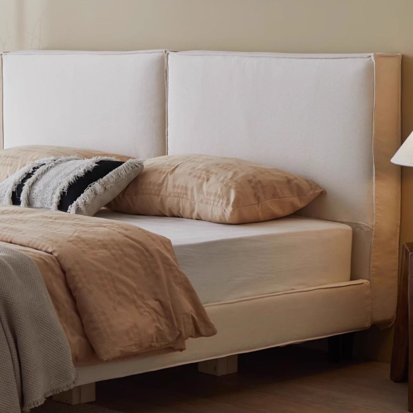 Cubix white fabric bed frame