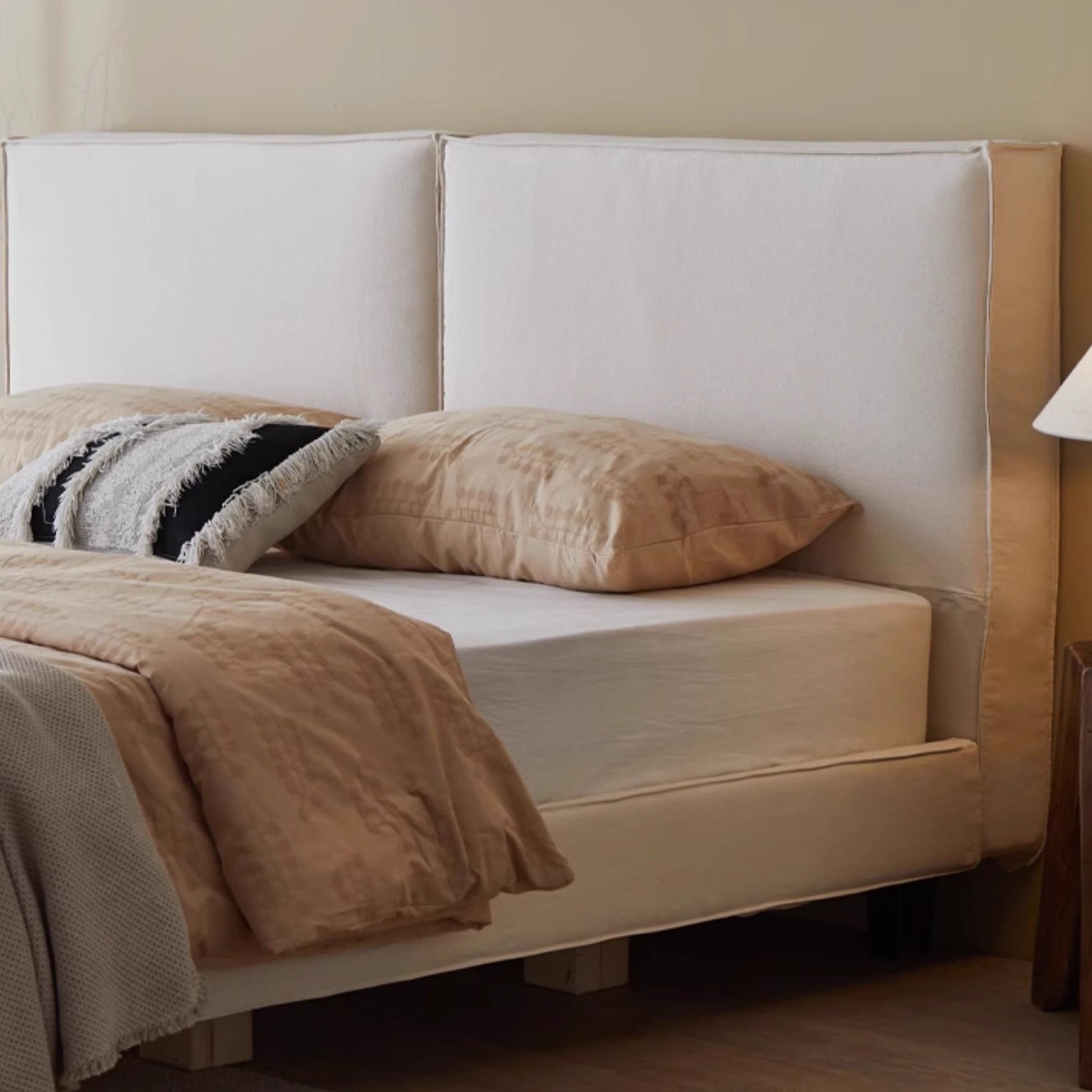 Cubix white fabric bed frame