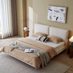 Cubix white fabric bed frame