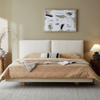 Cubix white fabric bed frame