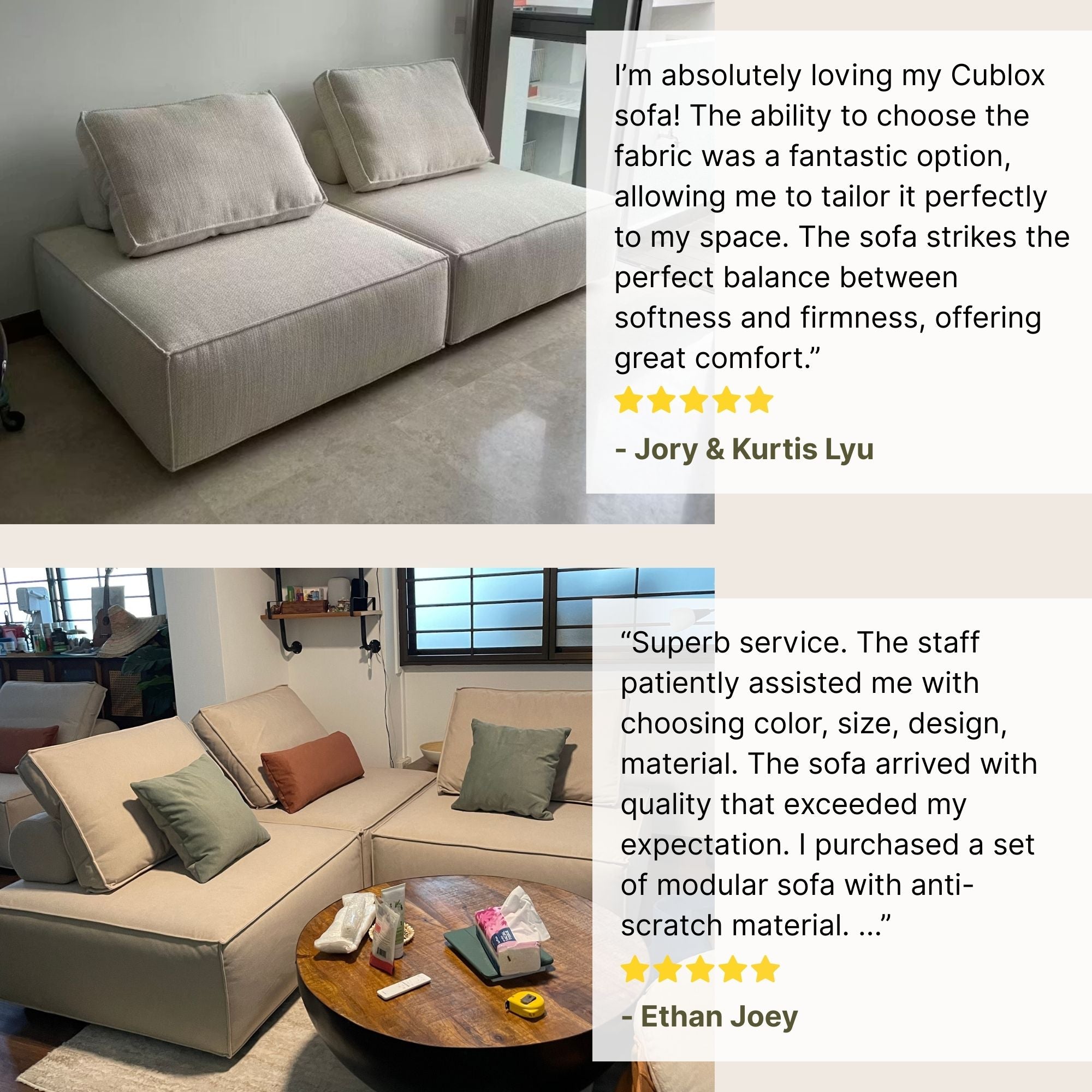 Good reviews for Cublox fabric sofa