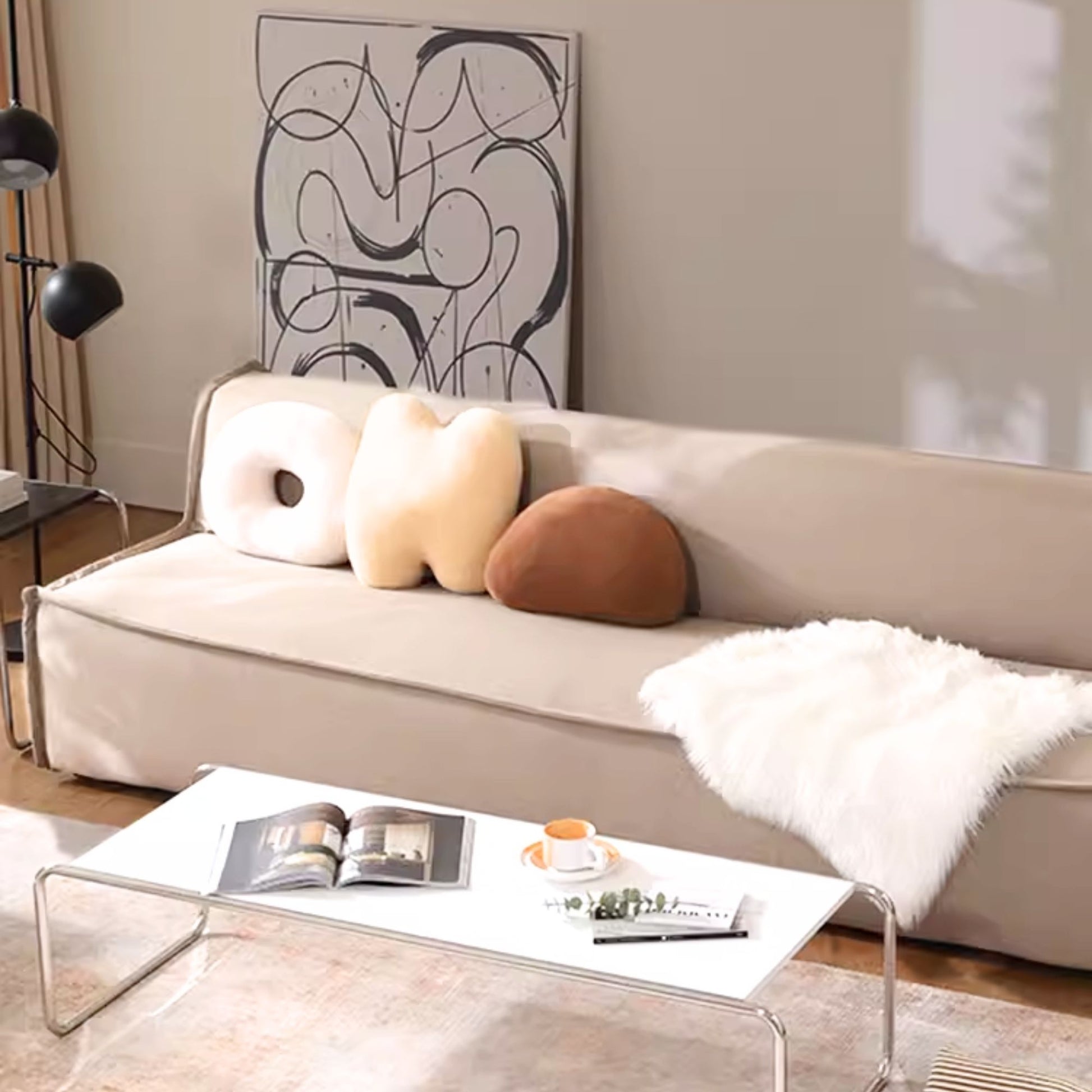 Cubo fabric sofa brown