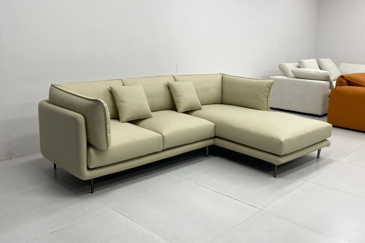 Cuddle 280cm Beige Faux Leather L Shape Sectional Sofa Felicia Tock | Oct 25