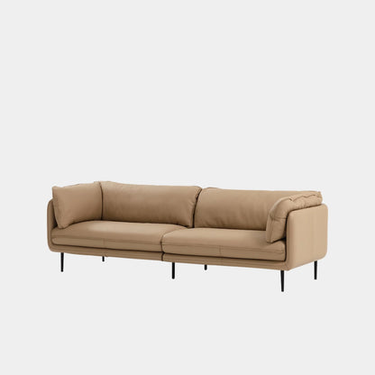 Cuddle half leather sofa beige