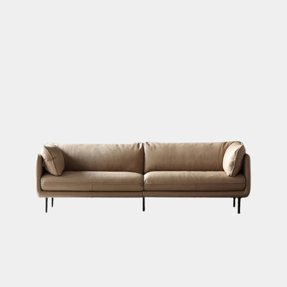 Cuddle half leather sofa beige