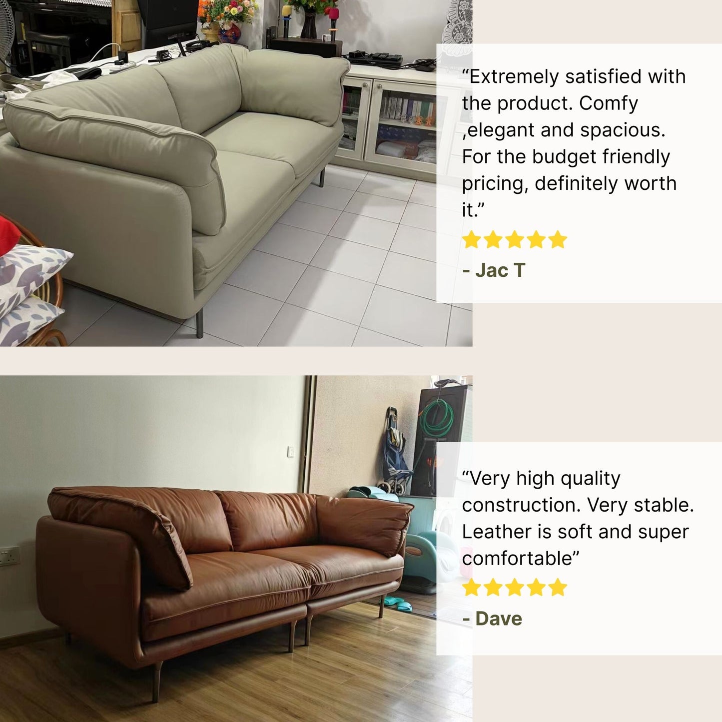 Cuddle leather sofa good reviews
