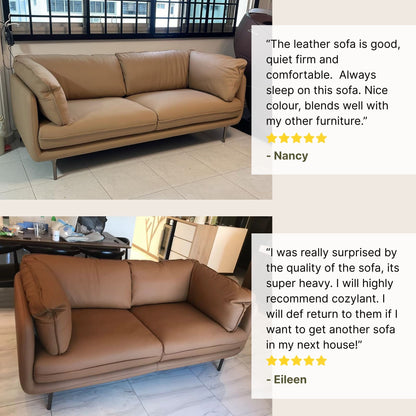 Cuddle leather sofa good reviews