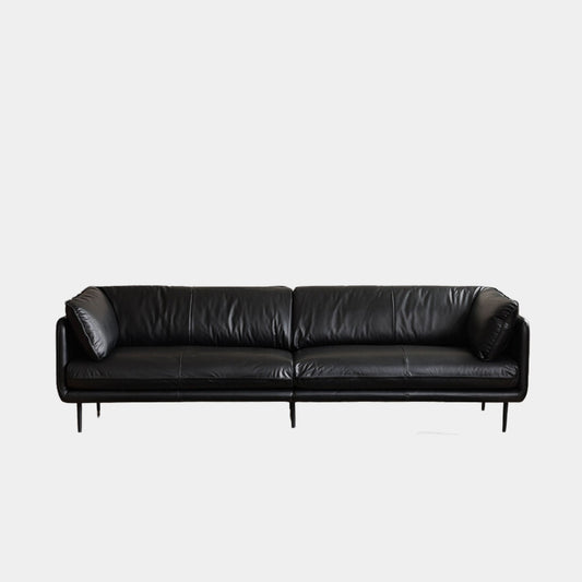 cuddle leather sofa black