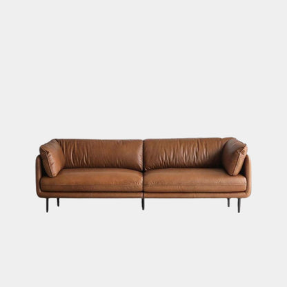 Cuddle full leather sofa brown