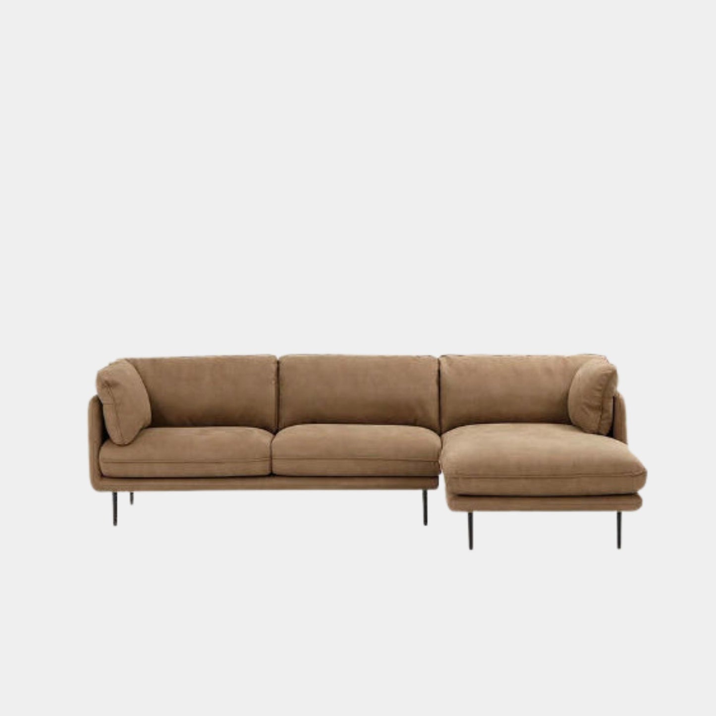 Cuddle fabric sectional sofa brown right