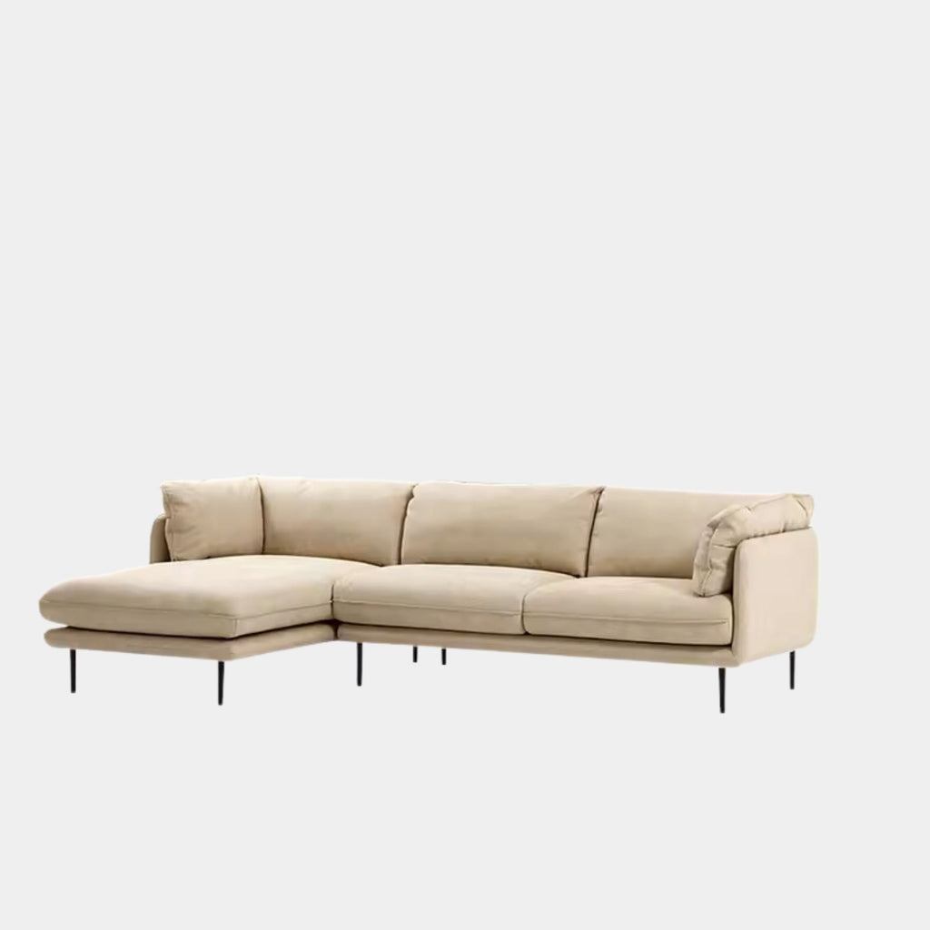 Cuddle fabric sectional sofa white left