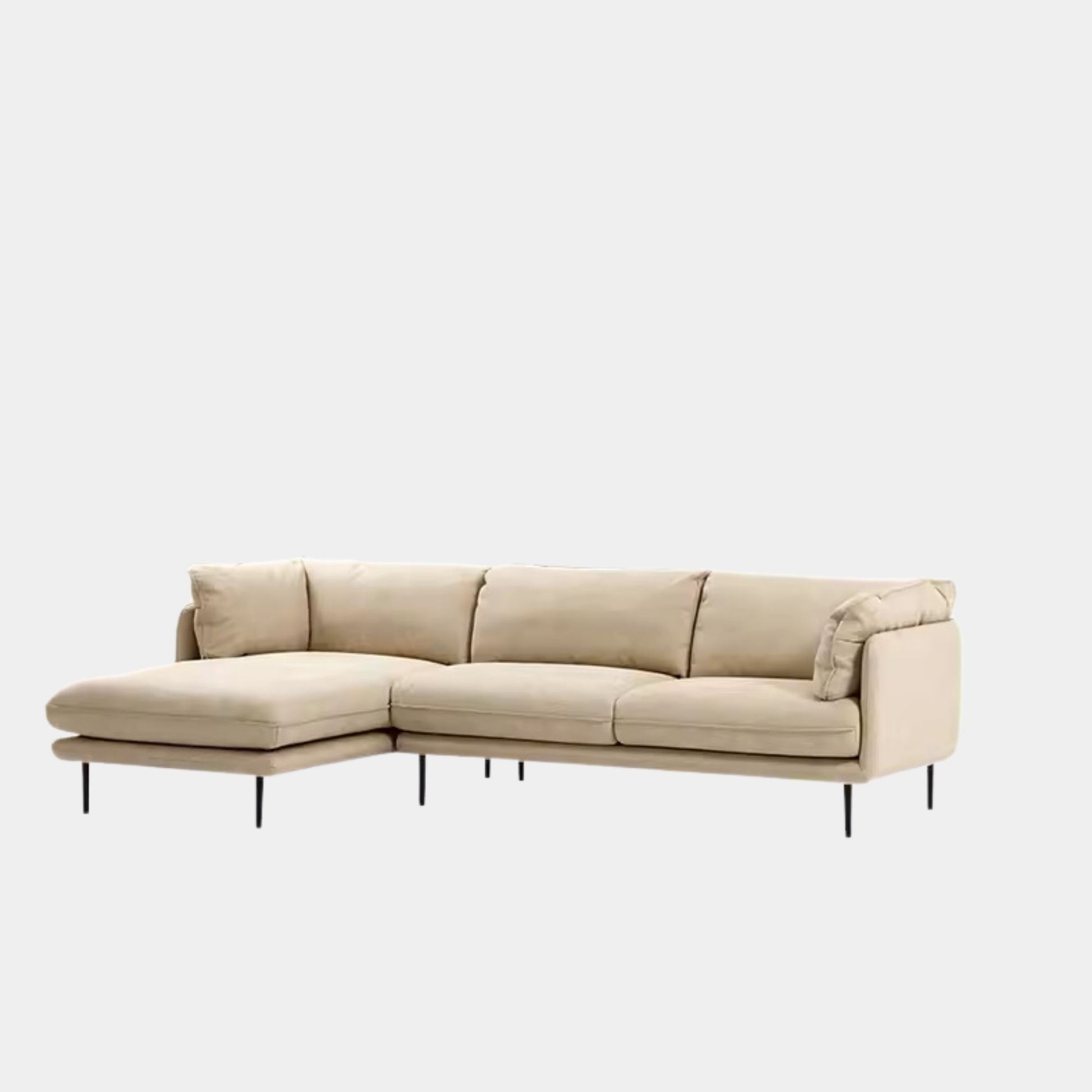 Cuddle fabric sectional sofa white left