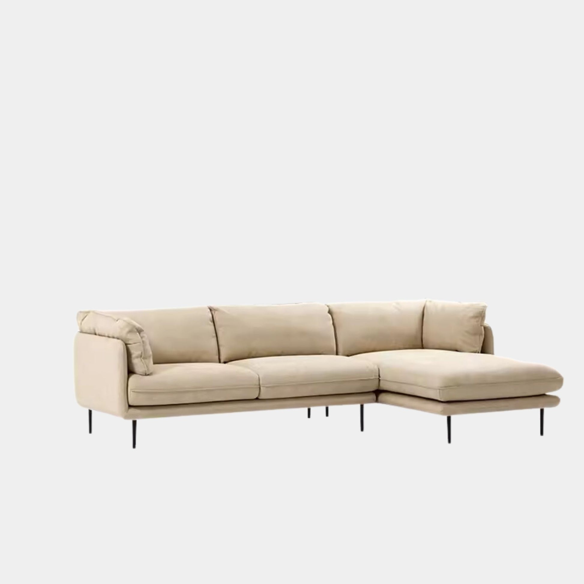 Cuddle fabric sectional sofa white right