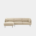 Cuddle fabric sectional sofa white left