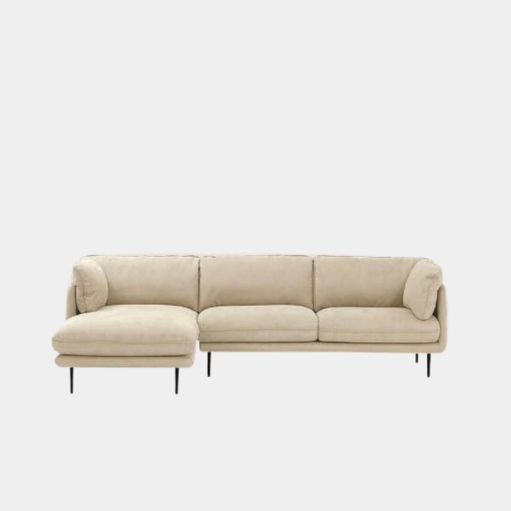 Cuddle fabric sectional sofa white left