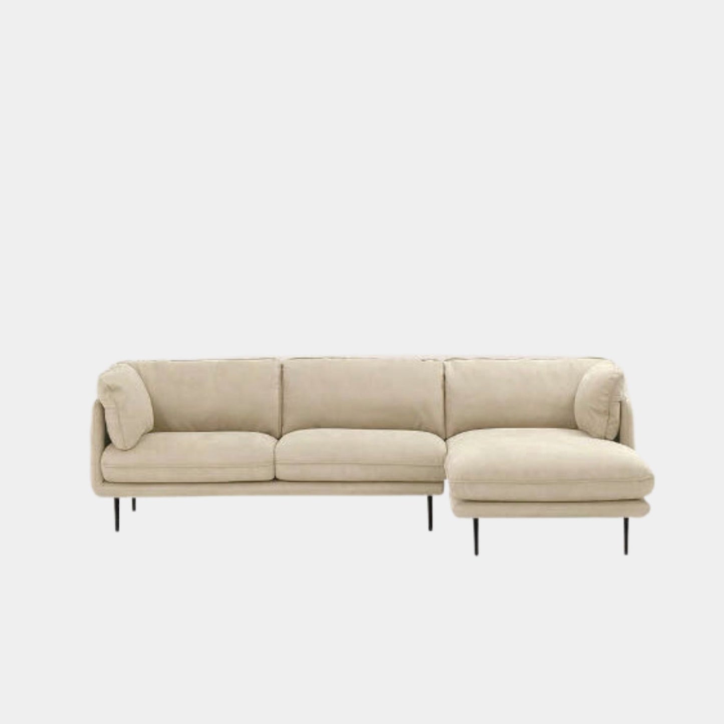 Cuddle fabric sectional sofa white right