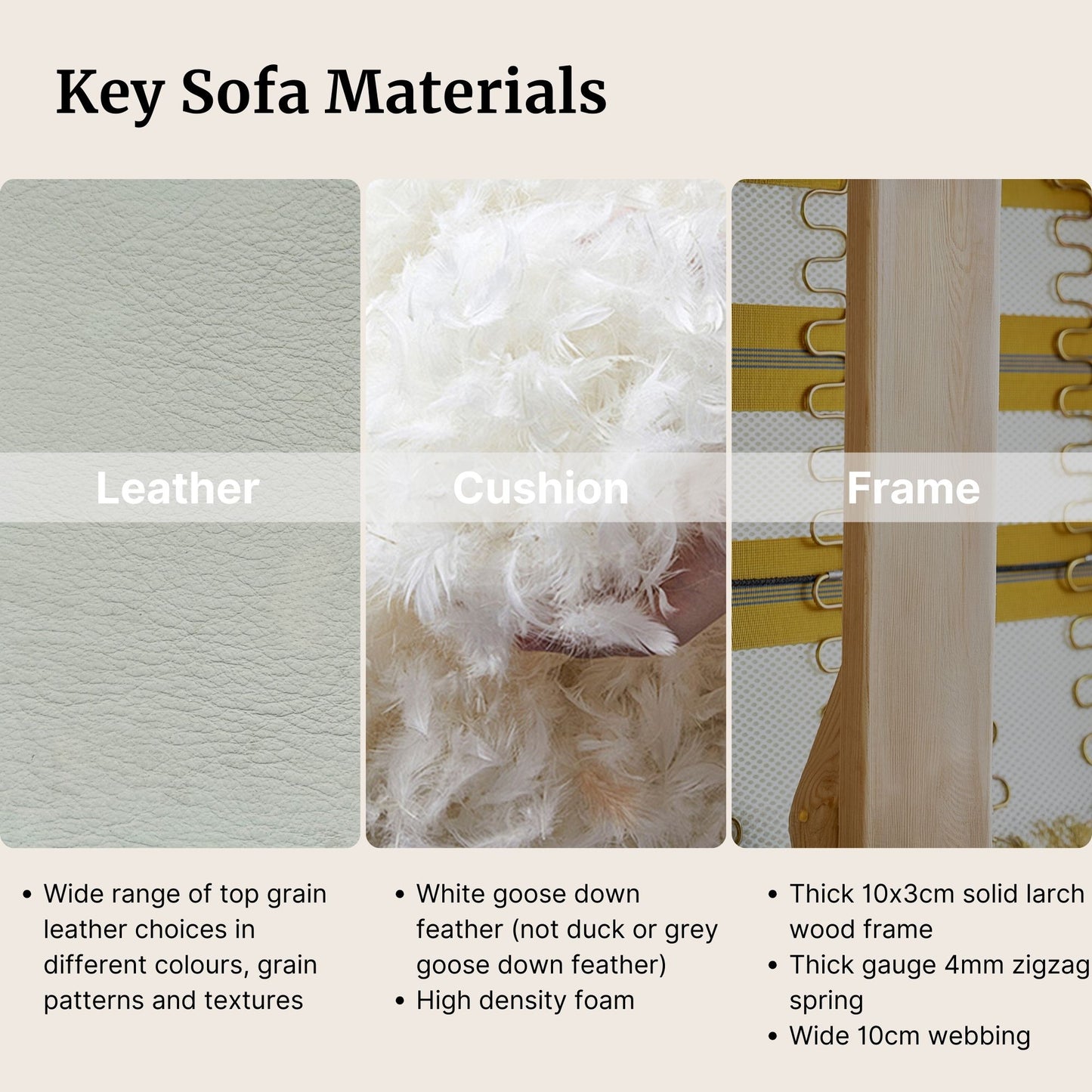 Key sofa materials for cuddle leather sofa with leather shown as grey leather