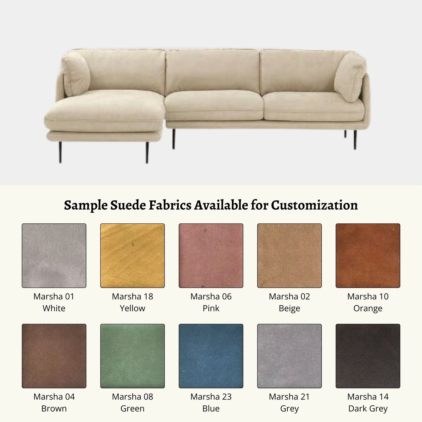 Cuddle fabric sectional sofa white left