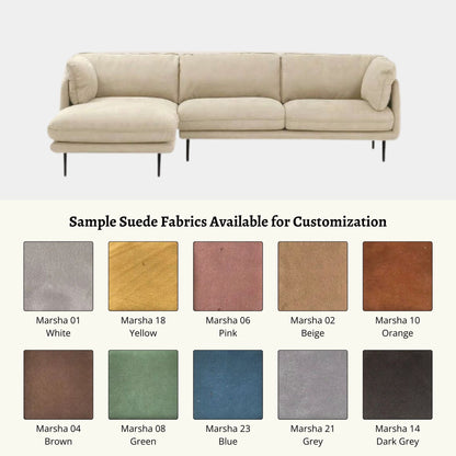 Cuddle fabric sectional sofa white left