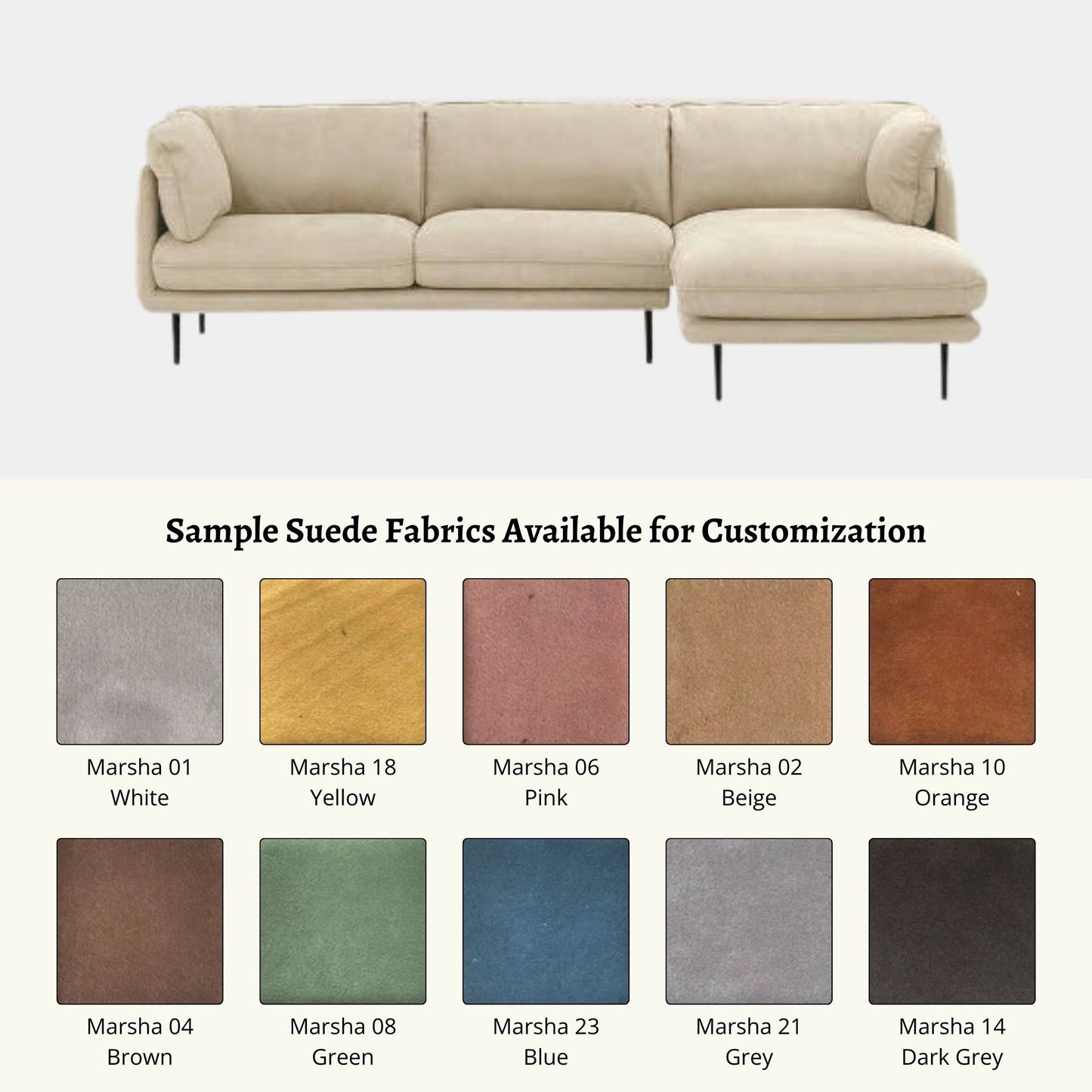 Cuddle fabric sectional sofa white right