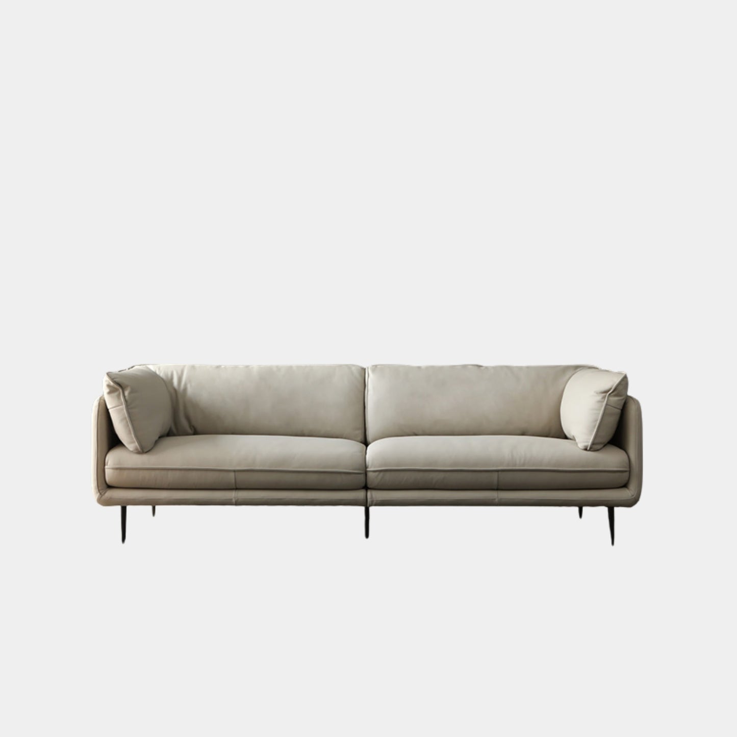 Cuddle half leather sofa white