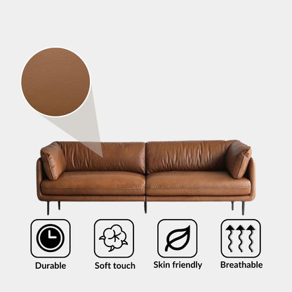Cuddle full leather sofa brown