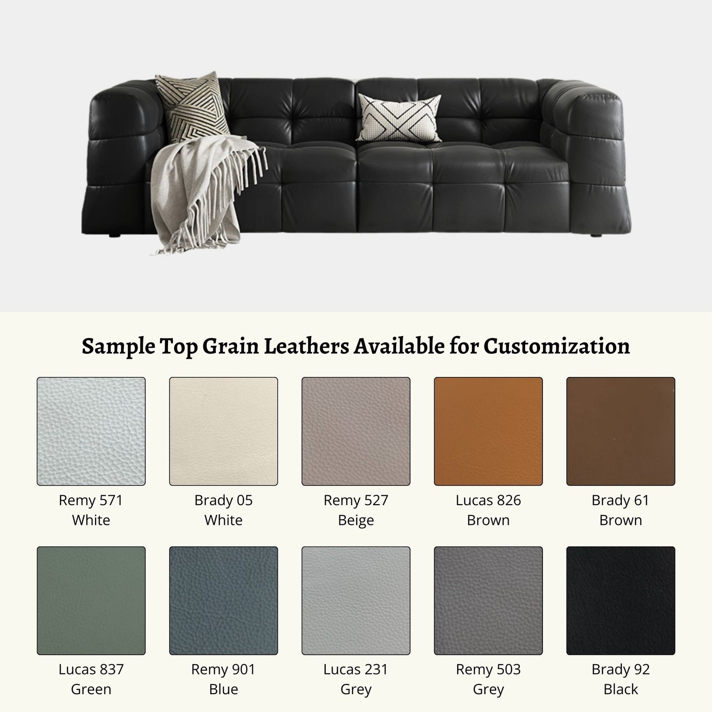 Cutey sofa top grain leather customization (Other)
