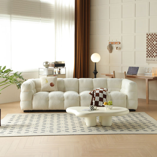 Cutey white fabric sofa