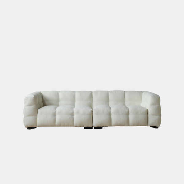 Cutey white fabric sofa