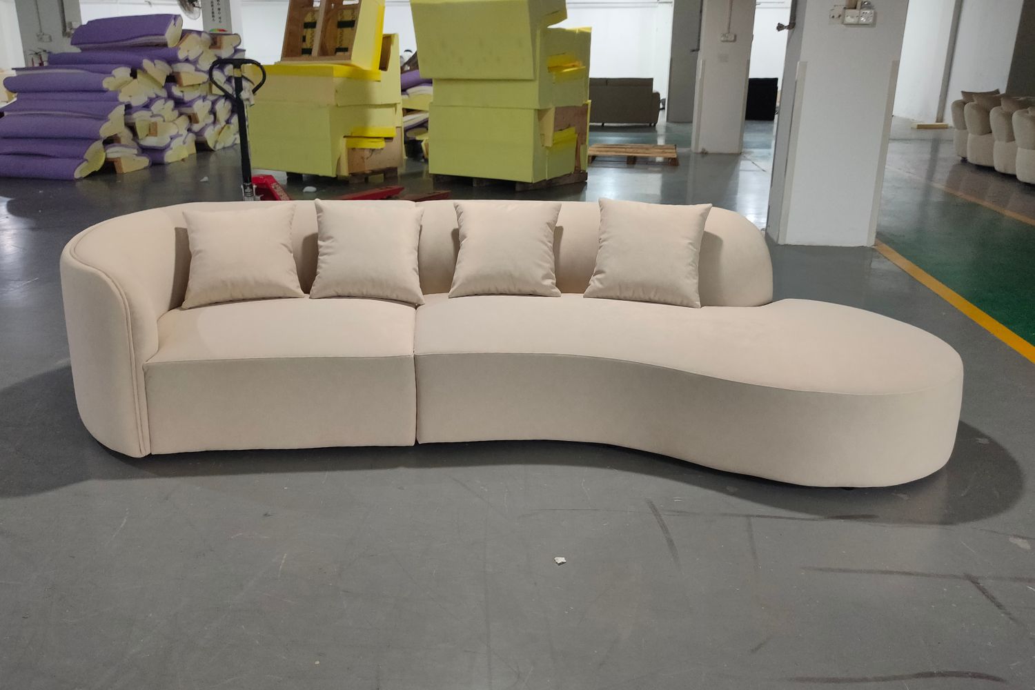 Cynthia 300cm Beige One Arm Fabric Sofa Nazrin | Dec 25