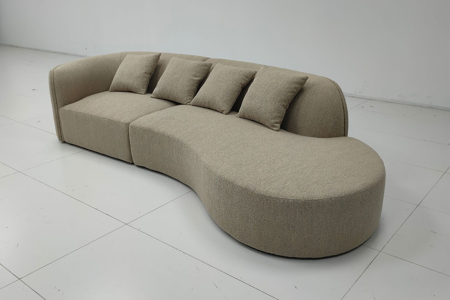 Cynthia 300cm Brown One Arm Fabric Sofa Asri | Dec 25