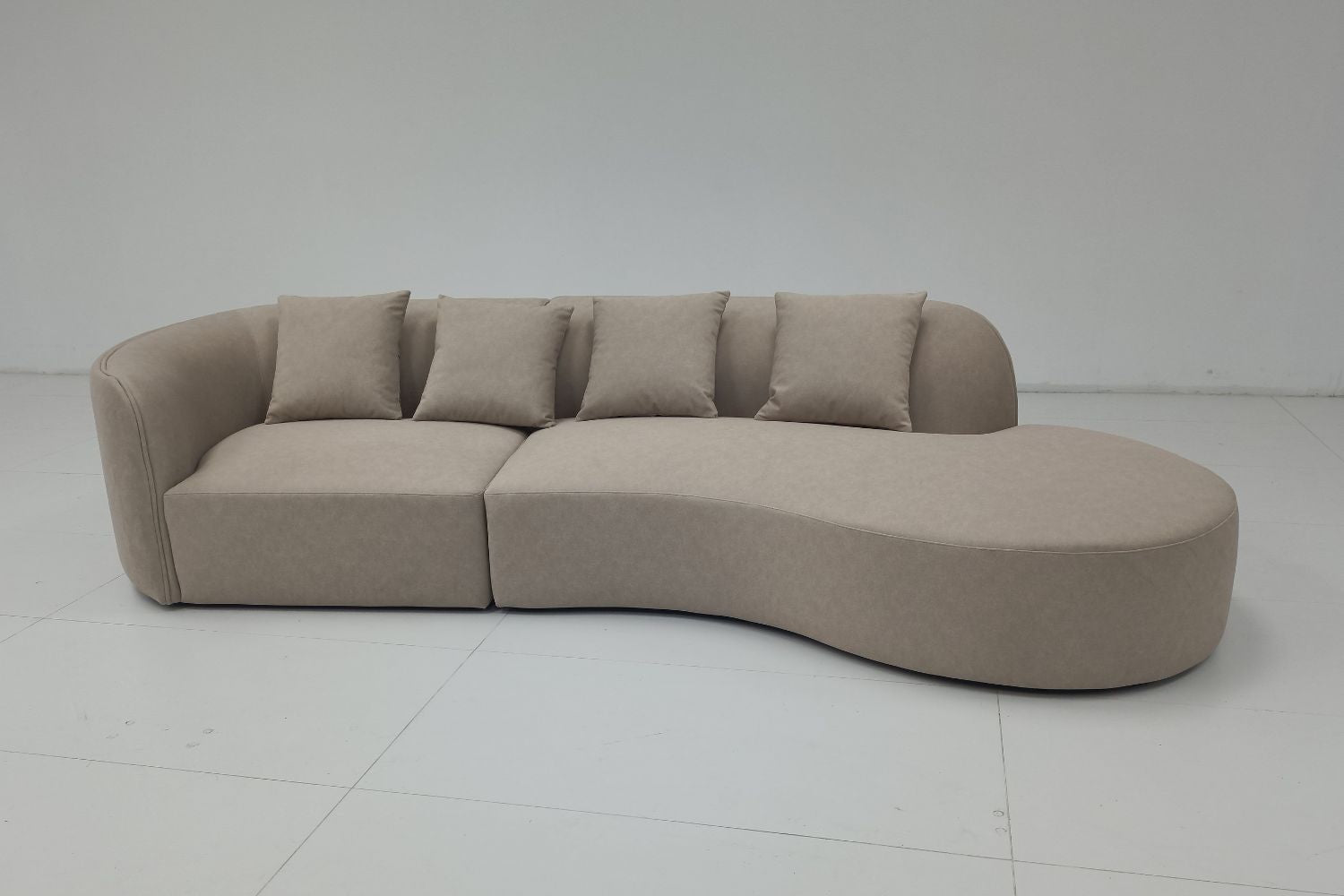 Cynthia 300cm Brown One Arm Fabric Sofa Asri | Oct 25