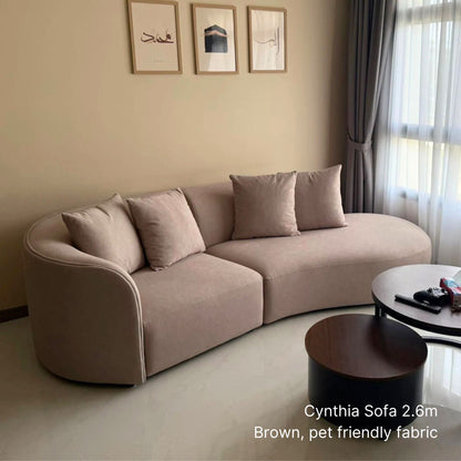 Sample actual delivery of 4 seater Cynthia left one arm fabric sofa in brown pet friendly fabric 
