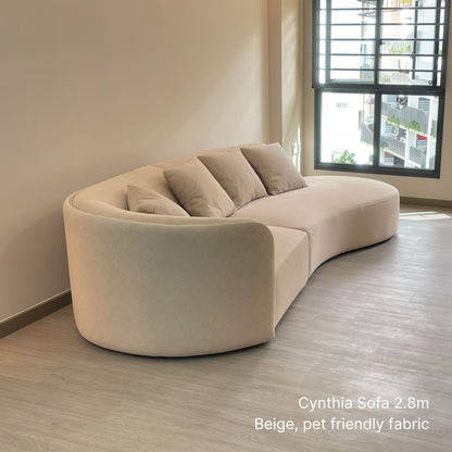 Cynthia Fabric One Arm Sofa