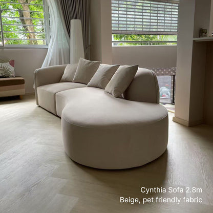 Cynthia Fabric One Arm Sofa