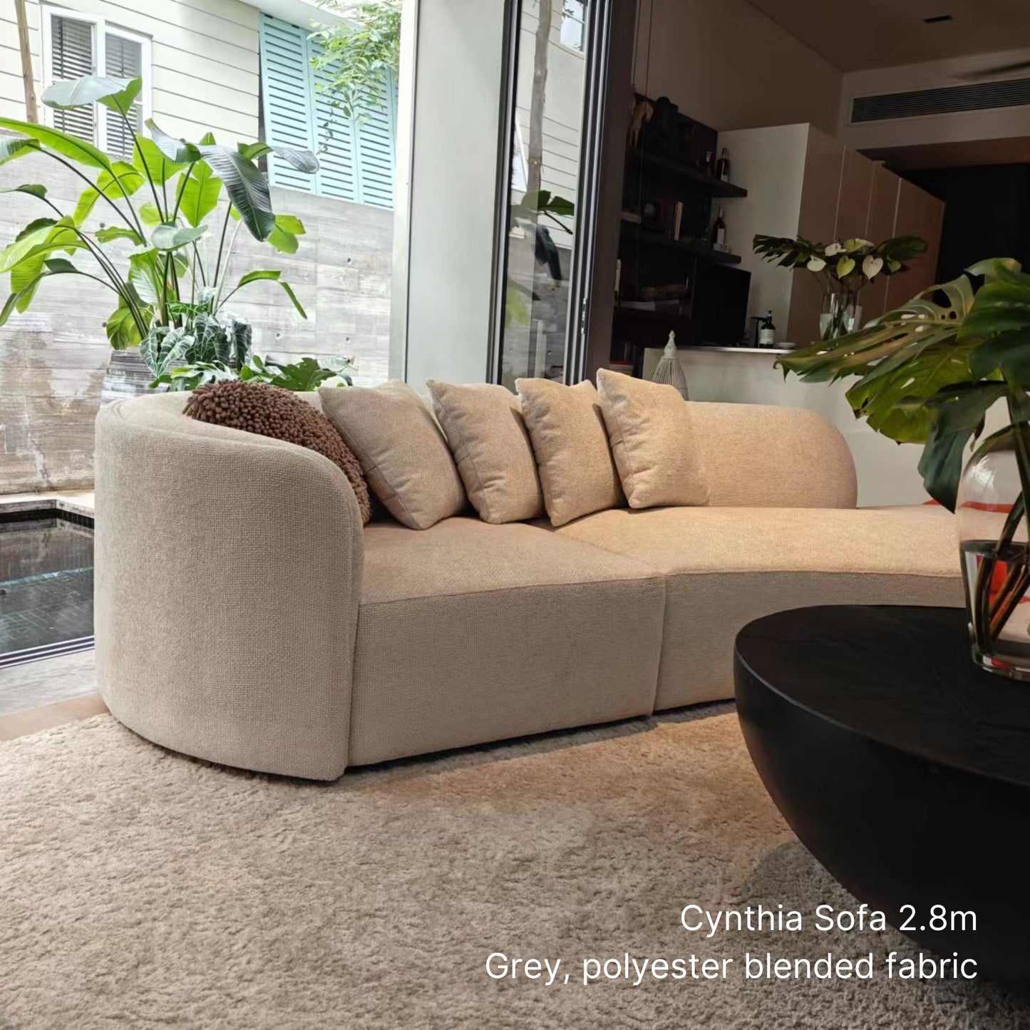 Cynthia Fabric One Arm Sofa