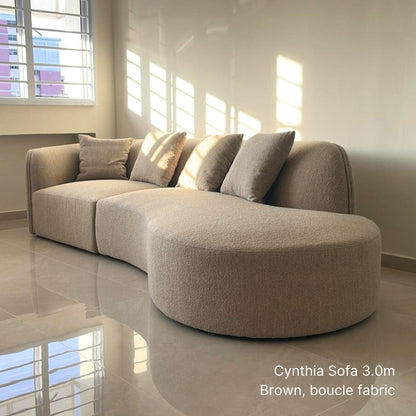 Cynthia Fabric One Arm Sofa