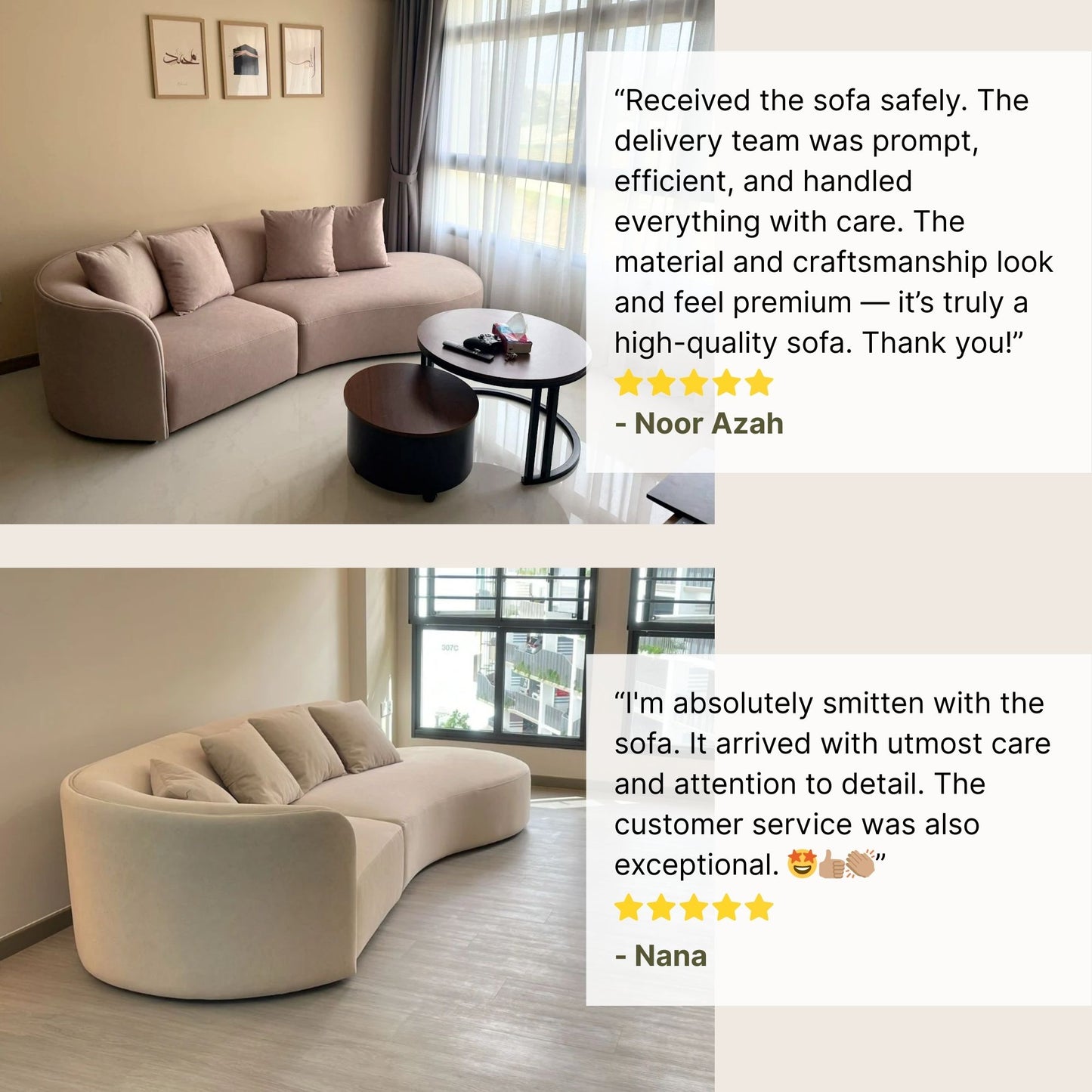 Good reviews of Cynthia fabric one arm sofa