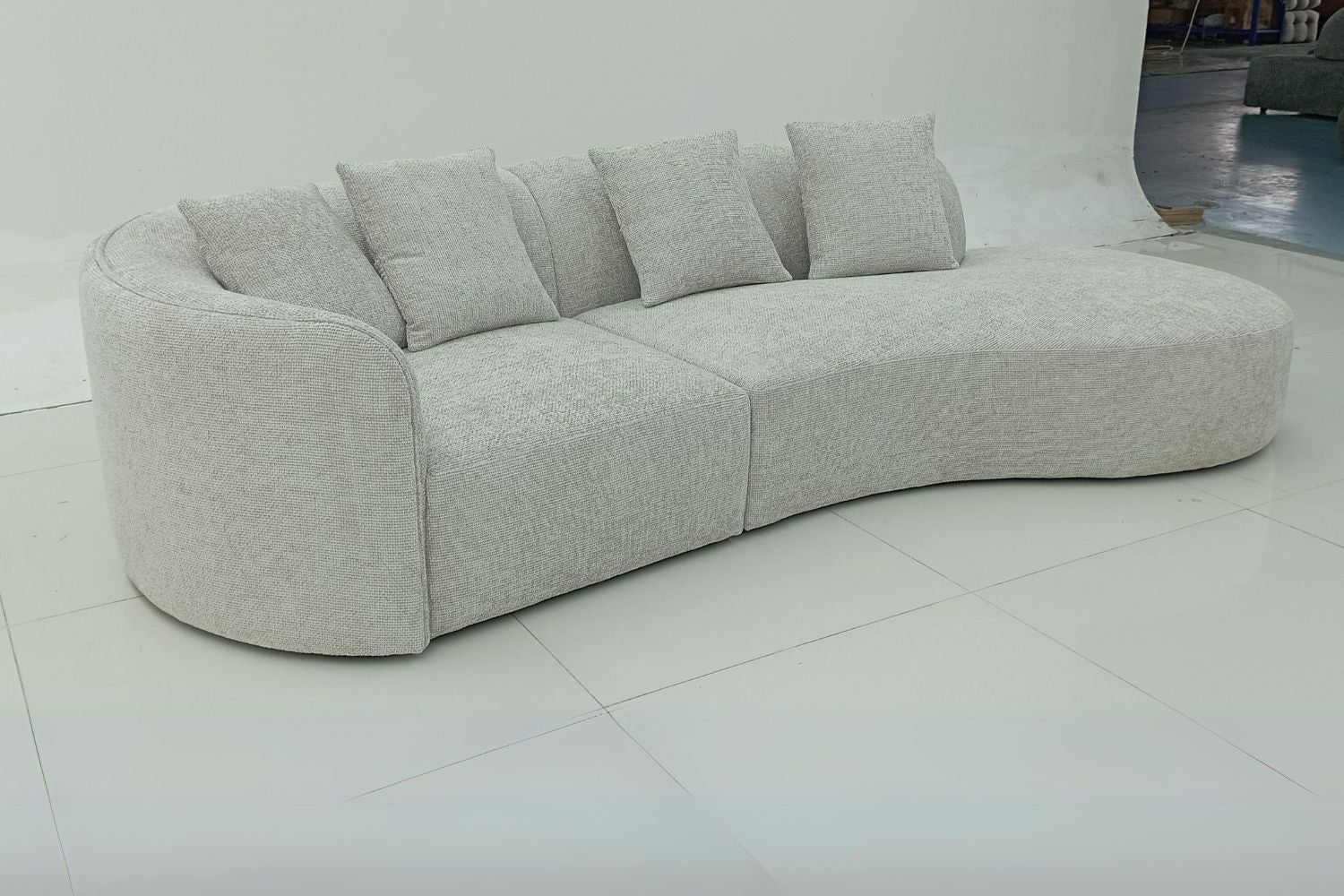 Cynthia 280cm One Arm Fabric Sofa | Demo 1