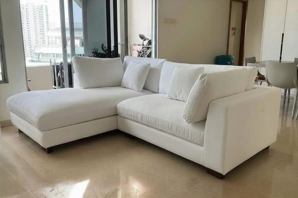 Claudia 240cm White Fabric Sectional Sofa Marion Neo | Jun 26