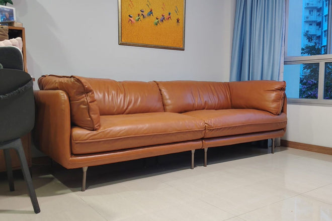 Cuddle 240cm Brown Half Leather Sofa Niar Jacklowski | Jul 26 