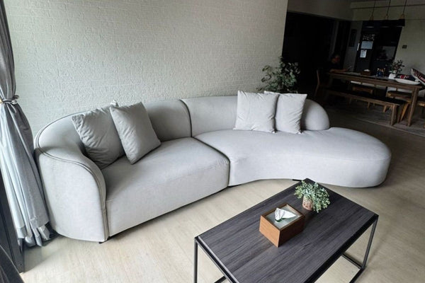 Cynthia 340cm Grey One Arm Fabric Sofa Zakiah Saberan | Mar 26
