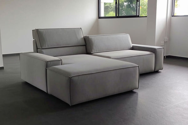 Cubix 240cm Grey Adjustable Backrest Fabric L Shape Sectional Sofa Jasmine | Jul 26